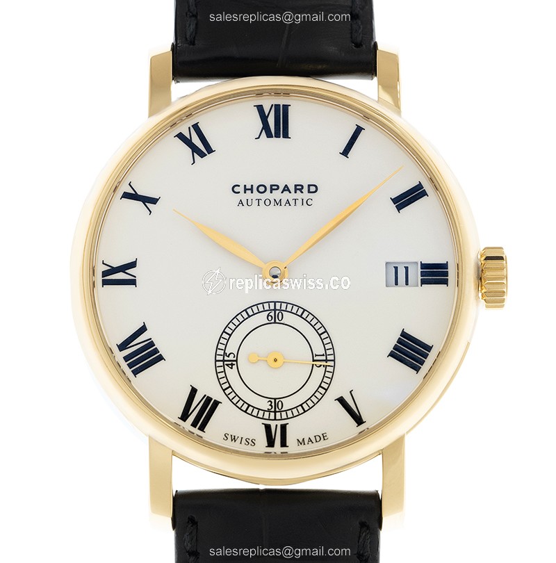 Chopard CLASSIQUE 161289-0001 - Auto 18kt Gold - White Dial, Black Leather Strap